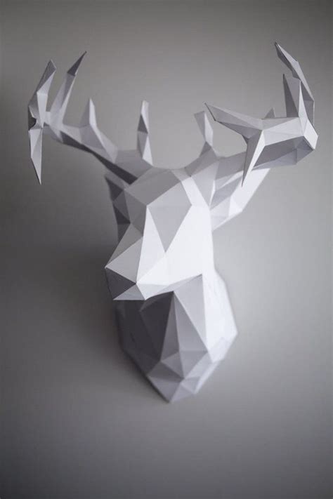 Deer Head Trophy 3d Papercraft Par 3dpapercraftstudio Sur Etsy