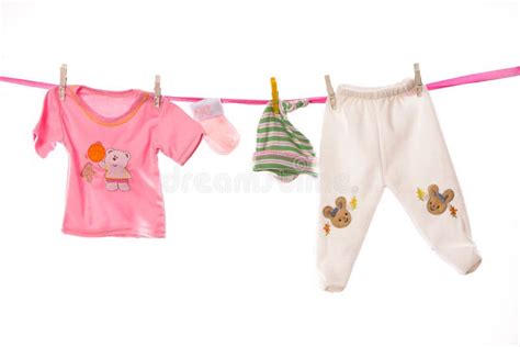 Baby Clothes On A Clothesline Stock Image Image Of Bright Pink 28627563