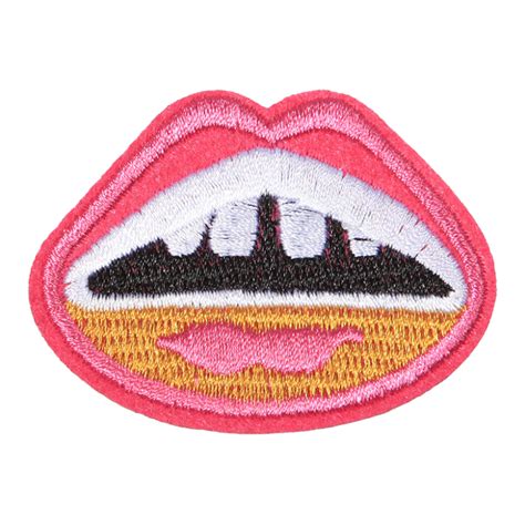 Custom Embroidery Pink Lip Patch Cstown