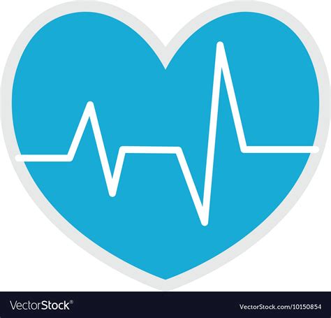 Heart Blue Pulse Medical Health Care Icon Vector Image