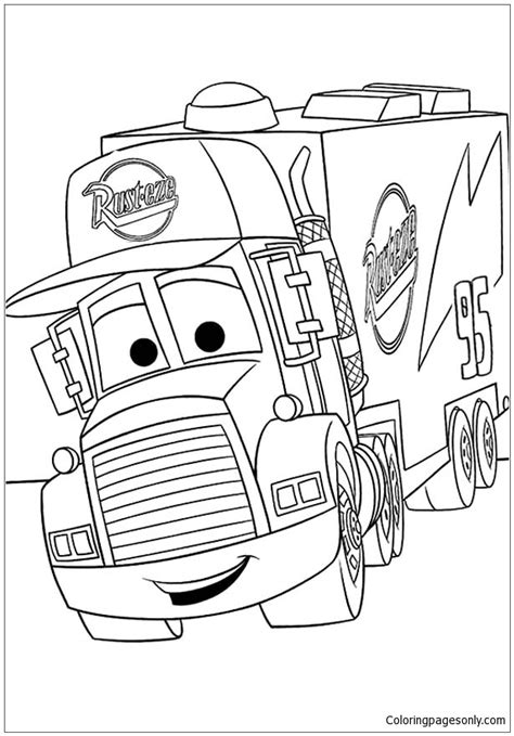 Free printable cars coloring pages and bookmark. Disney Cars Mack Coloring Pages - Cartoons Coloring Pages ...
