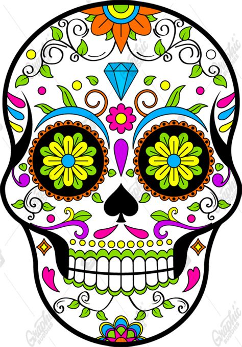 Graphic Buddies Mexican Sugar Skulls Day Of The Dead Vector