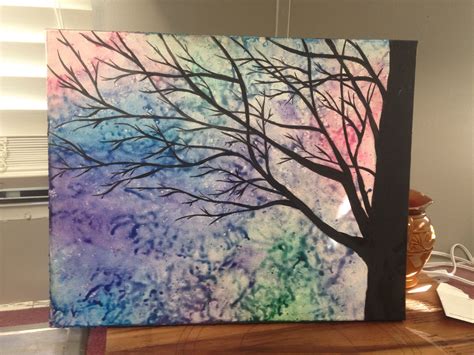 Melted Crayon Art With A Tree Silhouette Painted On Top I Can Sell This To Anyone It Can Be