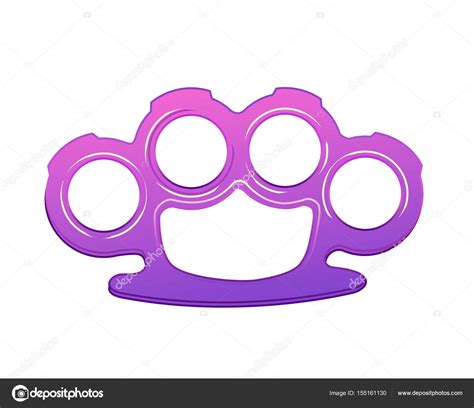 Fight Like A Girl Purple Brass Knuckles Icon In Cartoon Style — Stock Vector © Vgorbash 155161130
