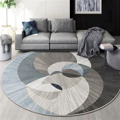 Modern Round Shaped Rug Grigio Moderno Home Snugs Round Carpet