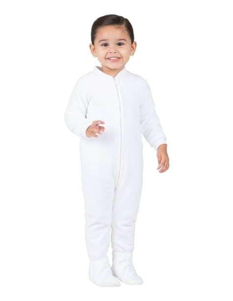 Footed Pajamas Arctic White Infant Fleece Onesie Infant Medium