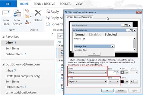 In the web content section, click the font size. Tip 1068: Change the size of the font in Outlook's Folder ...
