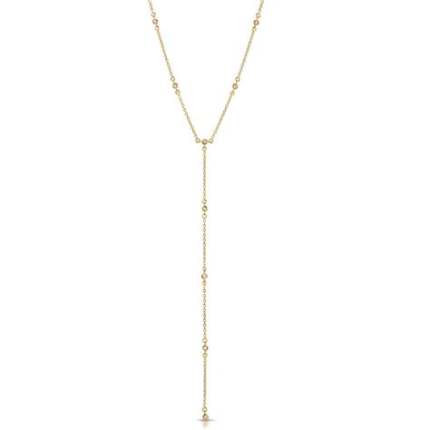 Solid Gold Lariat Necklace Diamond Lariat Necklace Diamond Etsy