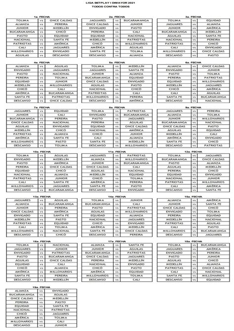 Ocho clasificados de la liga betplay 2021 y tabla de posiciones final del torneo luego de la última fecha, américa, millonarios y nacional. Liga Betplay 2021 Calendario - Liga Betplay 2020 Fernando ...