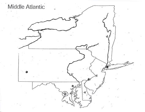 Mid Atlantic States And Capitals Map Sketch Coloring Page