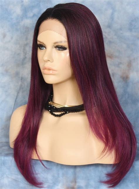 Human Hair Blend Hand Tied Full Lace Front Wig Heat Ok Center Etsy In 2021 Lace Front Wigs