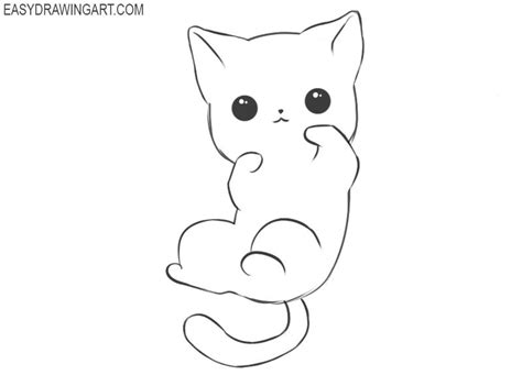Cat Drawing Easy Cute Carol Peltier