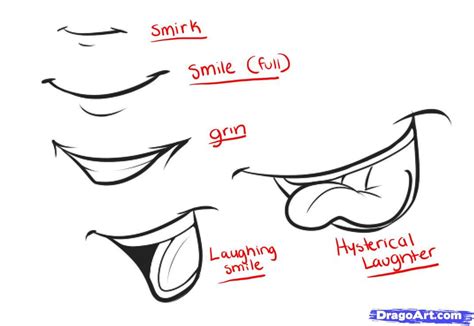 Cartoon Mouth How To Draw Smiles Step By Step Mouth People Free