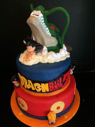 I went ahead and skipped covering. Dragon Ball Z Baby Shower Cake www.OakTreeJunction.com ...