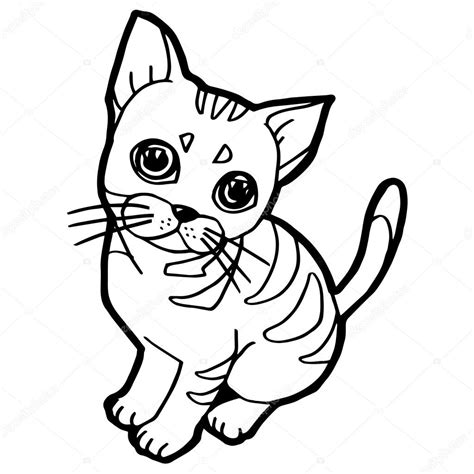 Dibujos animados gato para colorear página para niños aislados en ...