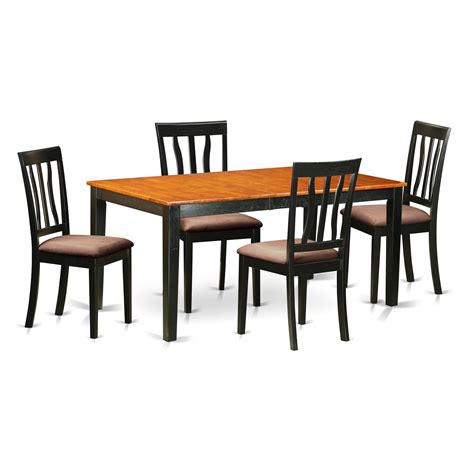 East West Furniture Nicoli 5 Piece Splat Back Dining Table Set