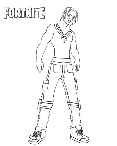 Fortnite Travis Scott Coloring Page Free Printable Coloring Pages For