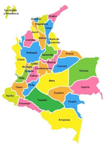 Mapa Político De Colombia Mapa De Colombia Mapas Mapa Para Colorear