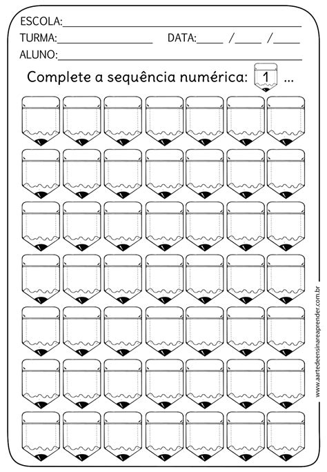 Atividade Pronta Sequência Numérica do ao A Arte de Ensinar e Aprender Fundamental