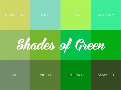 Understanding The Different Shades Of Green Green Color Names Different Shades Of Green