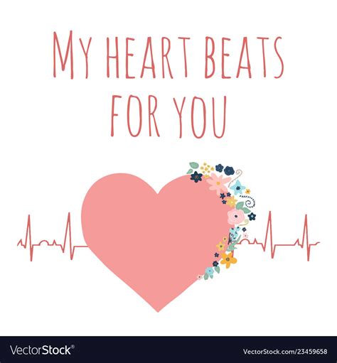 Valentines Day My Heart Beats For You Royalty Free Vector