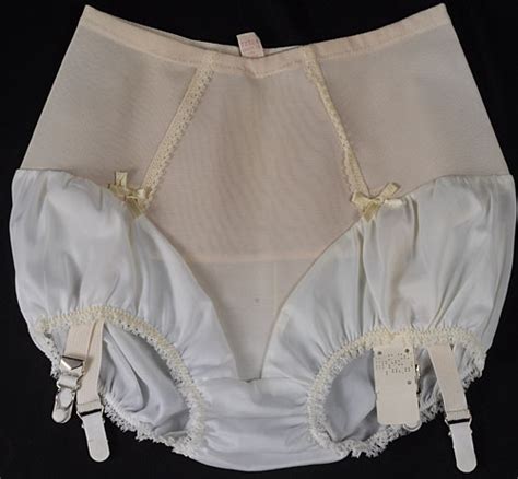 vintage 60s semi sheer white nylon and spandex girdle bubble panties garters nos l ebay