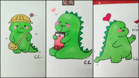 Vẽ Khủng Long Cute How To Draw Cute Dinosaur Youtube