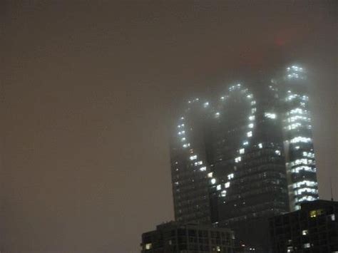 Building With Heart Shaped Lights Night Aesthetic Photo Heart