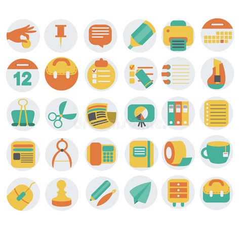 Office Things Icons Stock Illustrations 665 Office Things Icons Stock