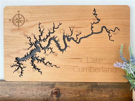 Lake Cumberland 3d Map Engraved Wooden Map Of Lake Cumberland Ky