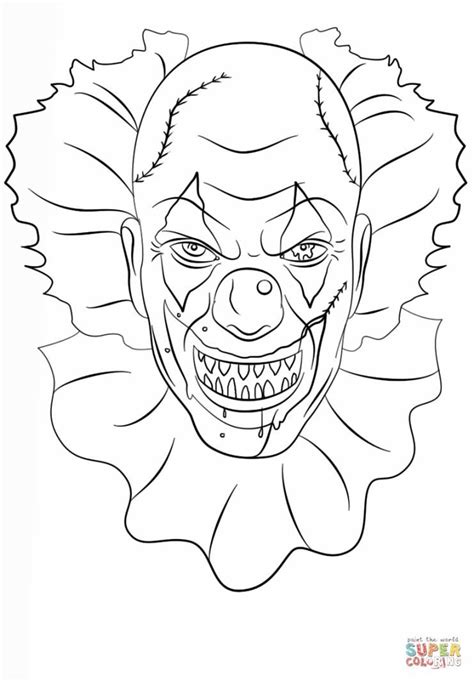 Un bricolage facile à réaliser avec les enfants, et même. Coloriage De Clown Tueur Scary Clown Coloring Pages ...