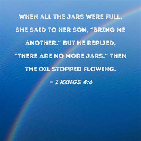 2 Kings 46 When All The Jars Were Full She Said To Her Son Bring Me
