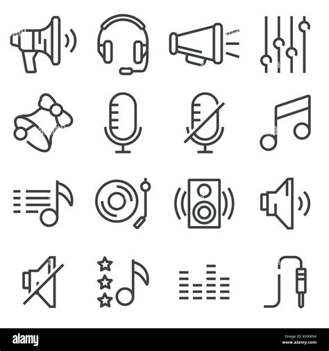 Sound Icons Set Vector Audio Signs Elements Isolated On White