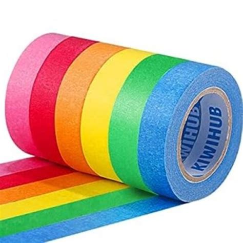 Rolls Colored Masking Tape Rainbow Colors Painters Tape