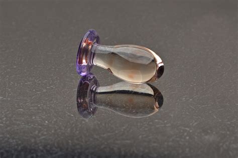 Glass Butt Plug Small Light Amber Peach Borosilicate Body Safe Glass Sex Toy Anal Plug