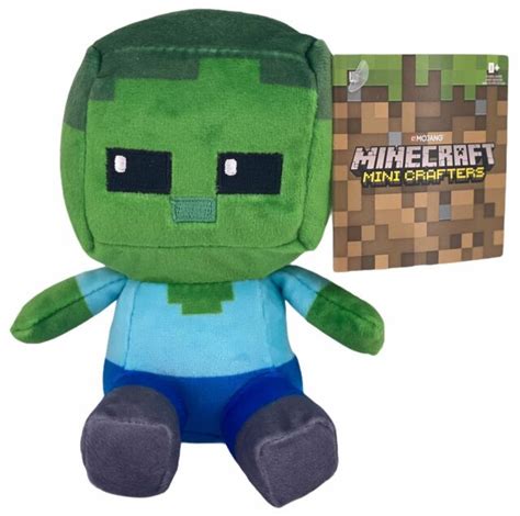 Jinx Minecraft Mini Crafter Zombie Plush Stuffed Toy Green 45 Tall For