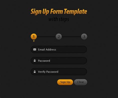 Dark Signup Registration Form Template Psd Welovesolo