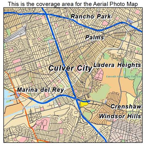 Aerial Photography Map Of Culver City Ca California
