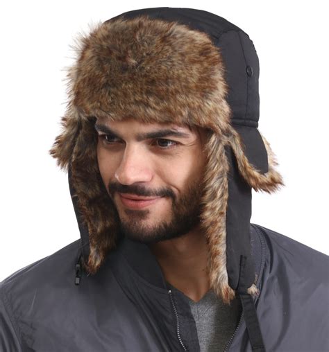 Winter Trapper Hat Russian Ushanka Trooper Aviator Hats For Men
