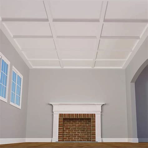 Coffers, beams & planks for flat, vaulted & tray ceilings. 20" H x 20" W x 2" D Coffered Ceiling in 2020 | Coffered ...