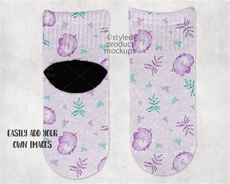 dye sublimation toddler ankle socks mockup template add  etsy