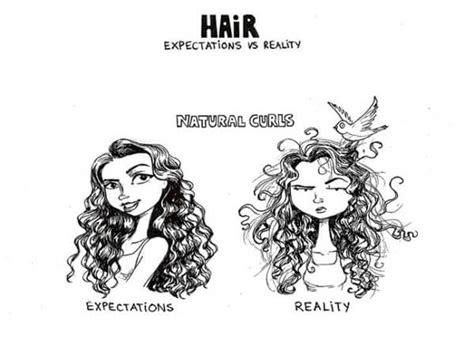 Womens Hair Expectations Vs Reality In Funny Illustrations