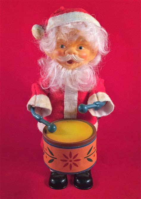 Vintage Santa Wind Up Toy Playing A Drum Wind Up Toys T Etsy