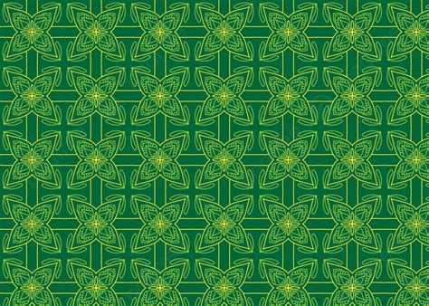 Abstract Green Indonesian Batik Patterns Background Ornament Fabric
