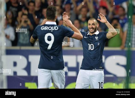 Paris France 8th June 2014 Karim Benzema Fra And Olivier Giroud