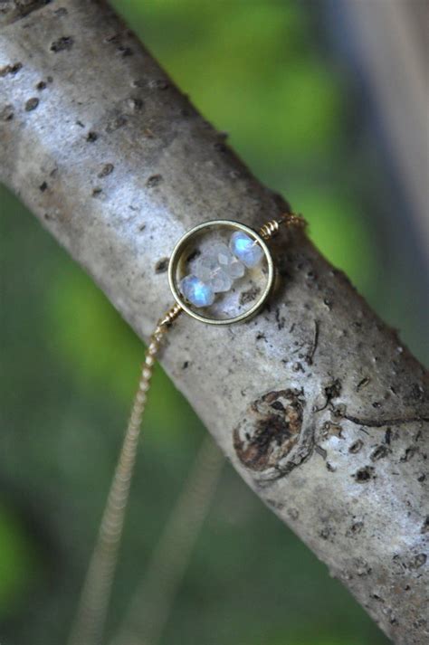 Inch Gold Fill Chain Tiny Faceted Rainbow Moonstone Brass