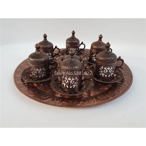 Pieces Turkish Coffee Cups Espresso With Porcelain Tray And Saucers
