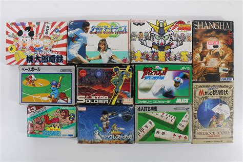 Lot Of 11 Boxed Famicom Games Fc B Retro Games Japan