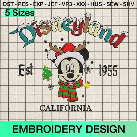 Basic Mickey Grinch Embroidery Design Christmas Mickey Gricnh Machine