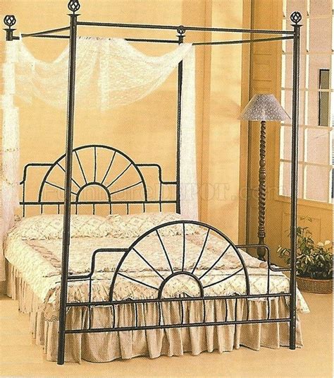 As is the case….necessity is the mother of invention. Black Wrought Iron Sunburst Bed w/Canopy